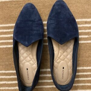 Birdies Blue Leather Flats Size 8